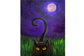 Online Acrylic Painting: Black Cat